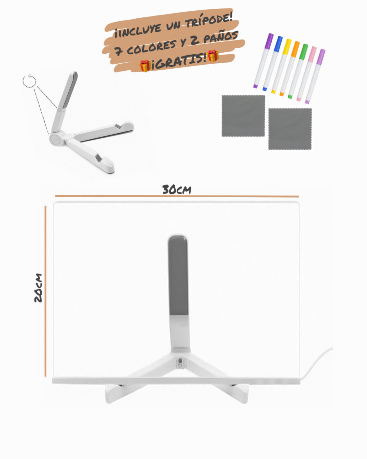 Pizarra LED mágica con luz neón de colores para creatividad y imaginación 