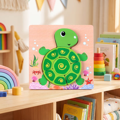 3D Animal Wooden Puzzle for Kids Ages 1-3